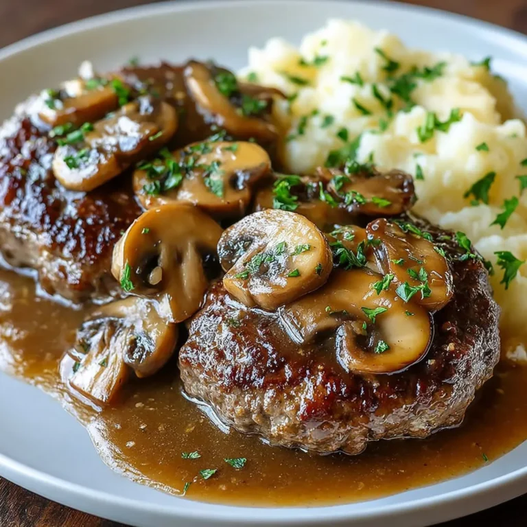 Savory Hamburger Steak with Mushroom Gravy
