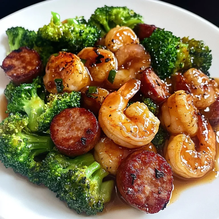 Savory Honey Garlic Shrimp Sausage with Broccoli