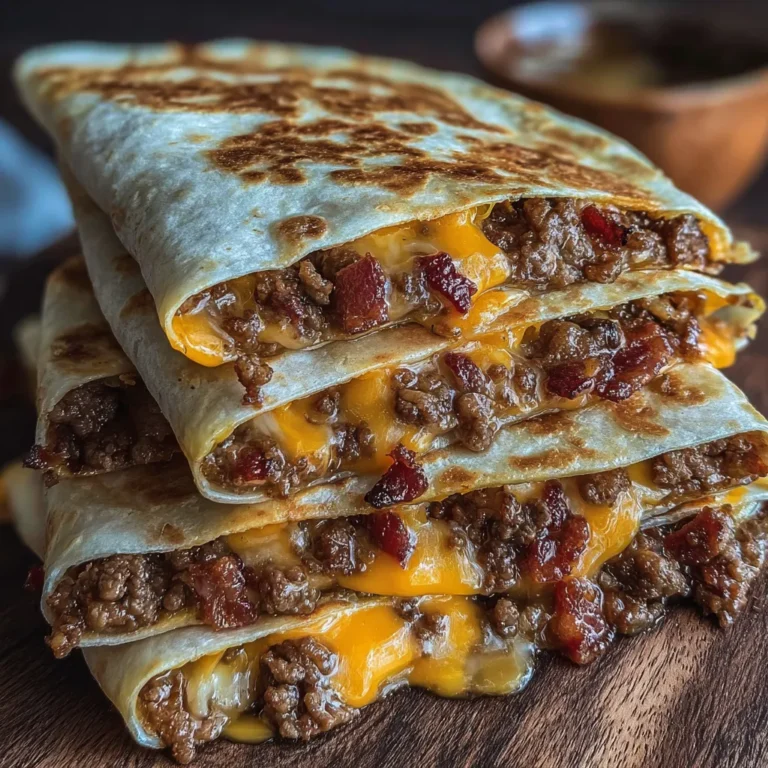 Savory Maple Bacon Cheeseburger Quesadillas