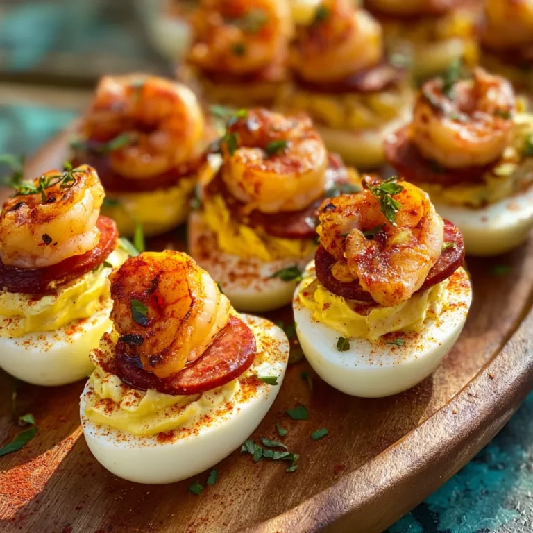 Savory Seafood Boil Deviled Eggs