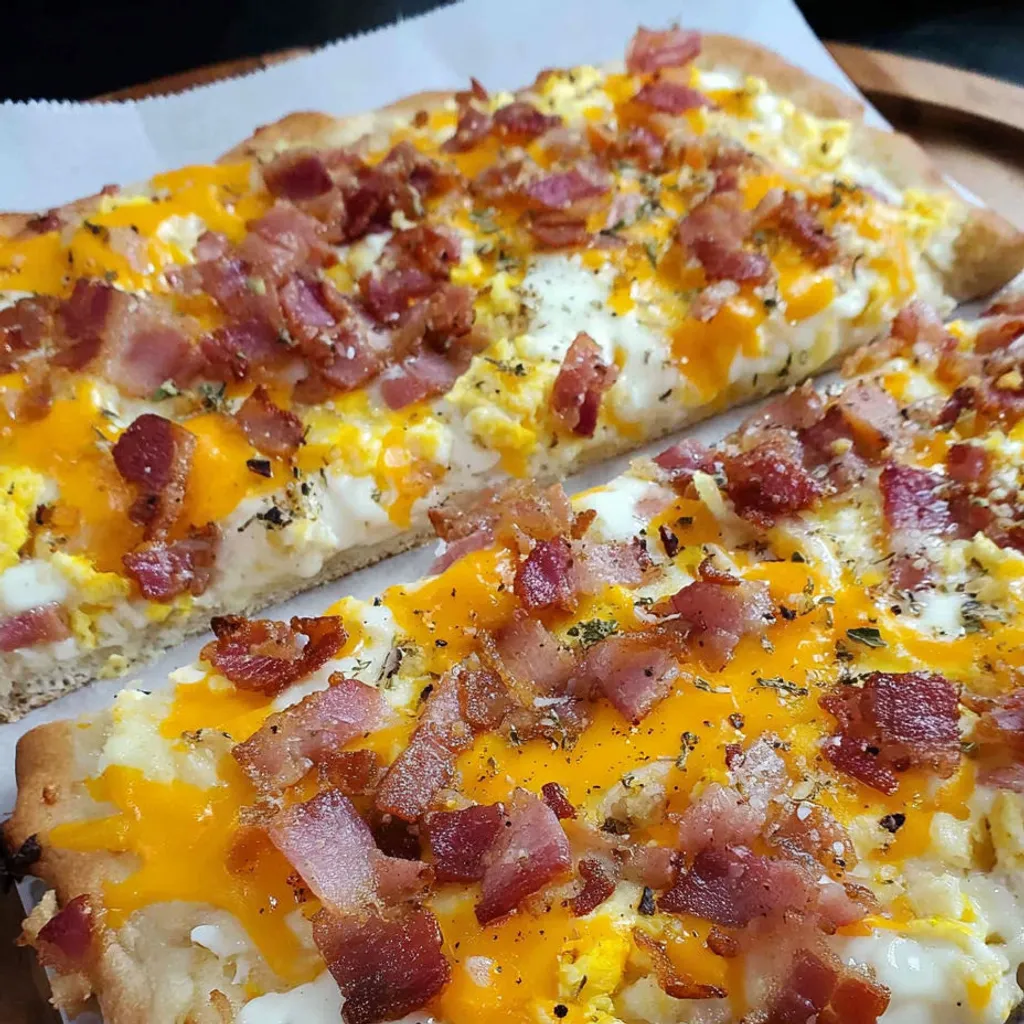 Savory Sheet Pan Breakfast Pizza Recipe