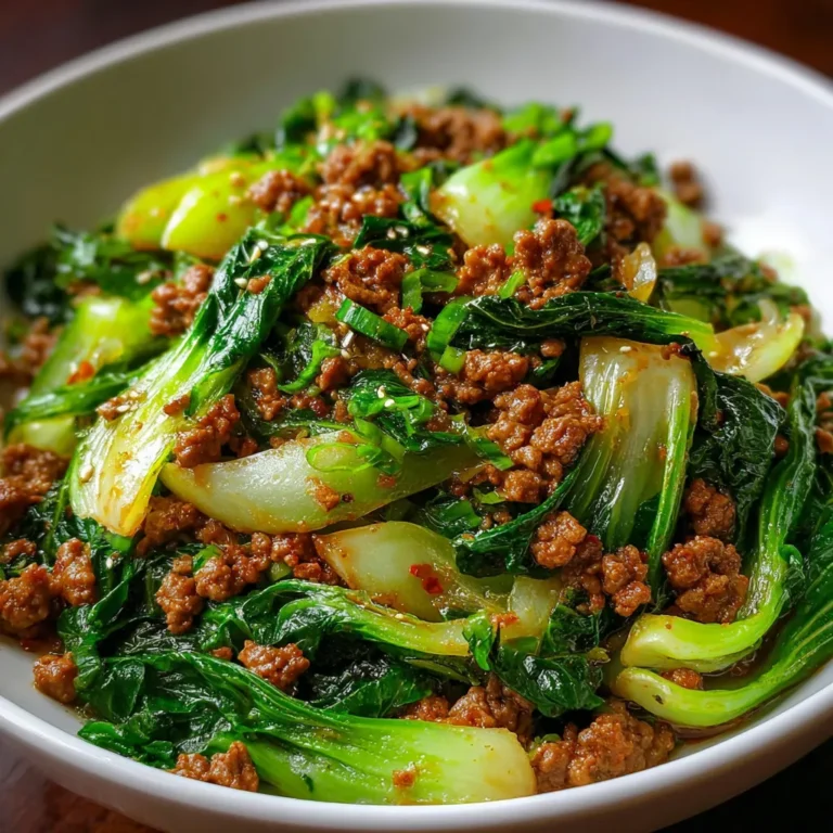 Savory Stir-Fried Bok Choy with Ground Meat