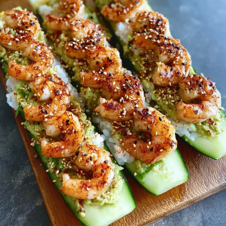 Spicy Shrimp Cucumber Sushi Roll