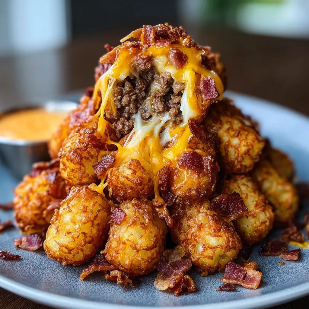 Ultimate Bacon Cheeseburger Tater Tot Cones Recipe