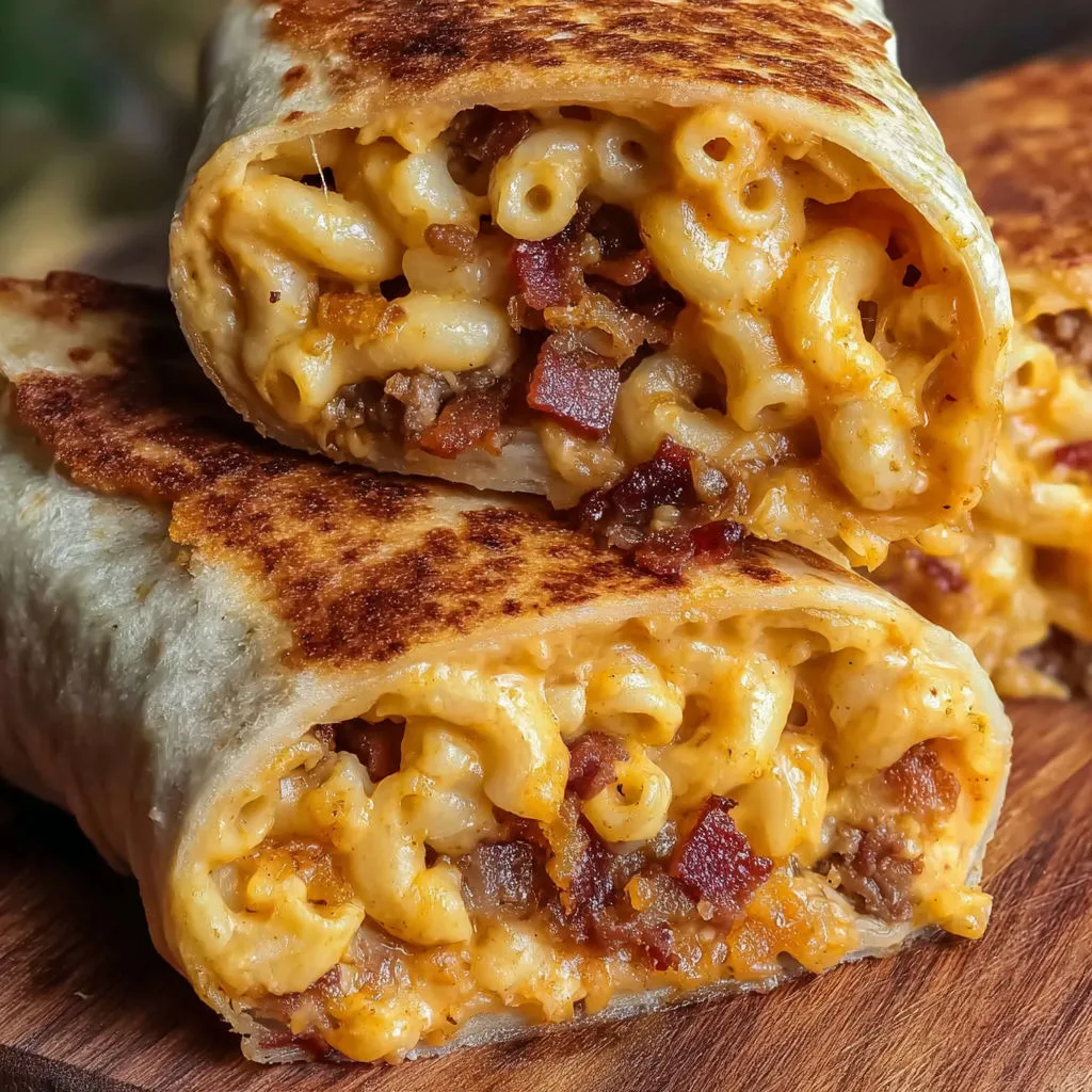 Ultimate Bacon Mac Cheese Burger Wrap