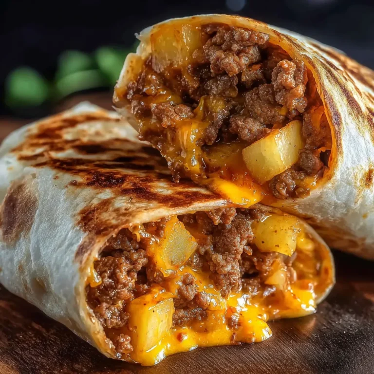 Ultimate Cheesy Beef and Potato Burritos
