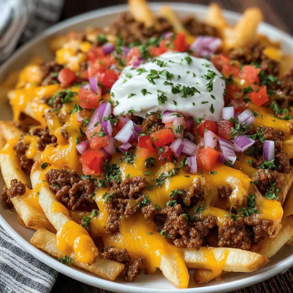 Ultimate Loaded Cheese Fries with Beef