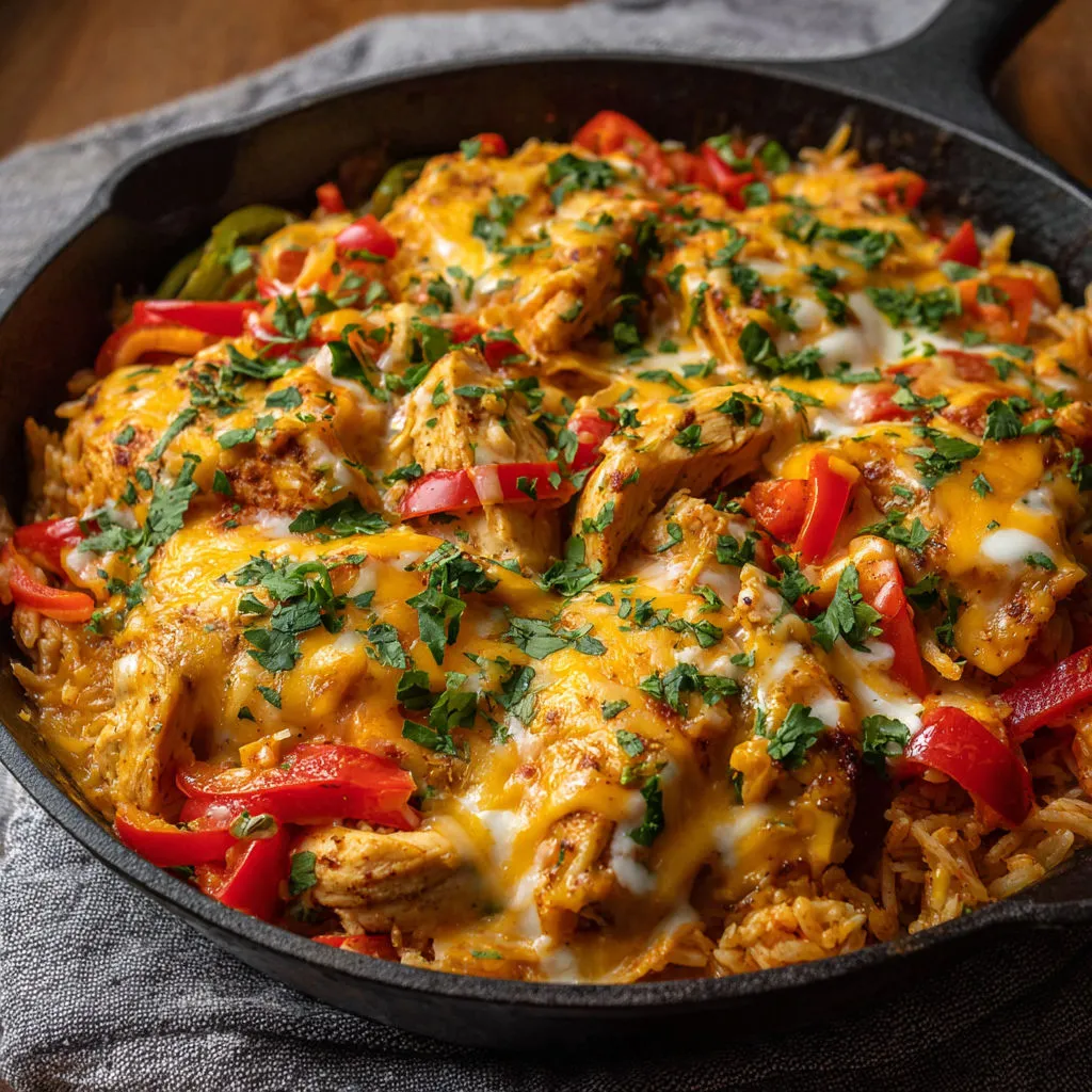 Cheesy Chicken Fajita Skillet Recipe