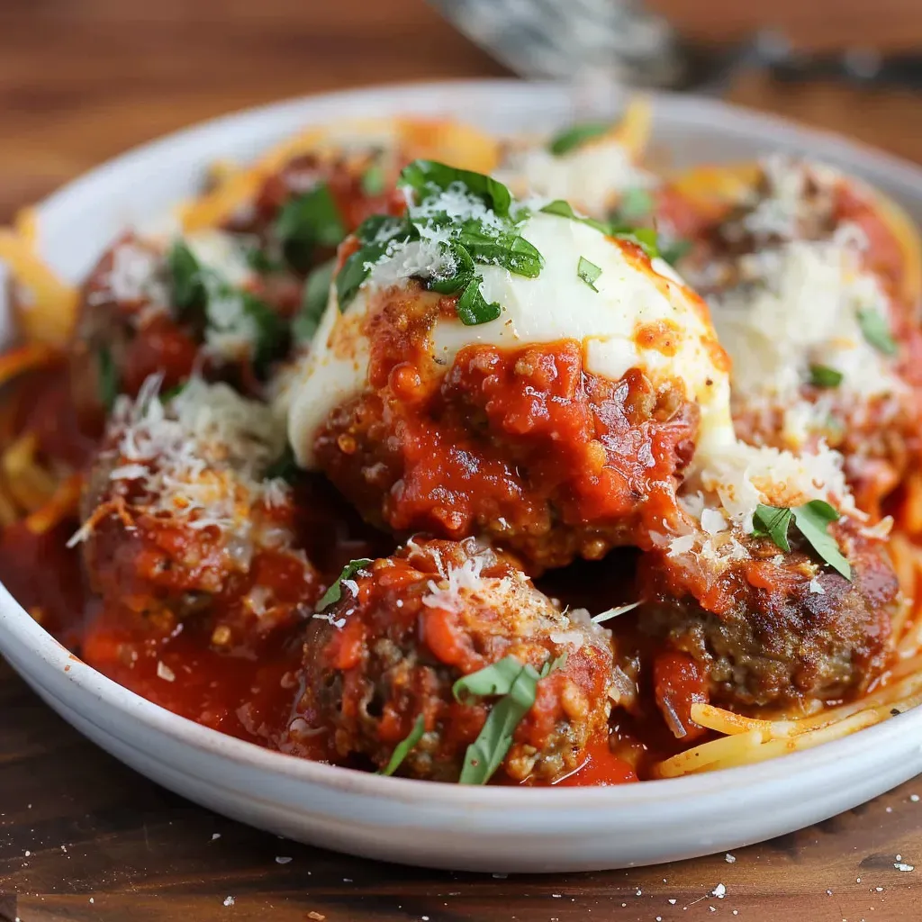 Cheesy Mozzarella Stuffed Meatballs Recipe