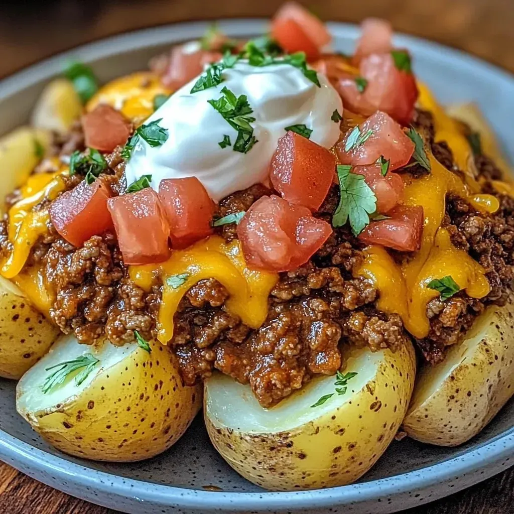 Cheesy Taco Loaded Baked Potatoes