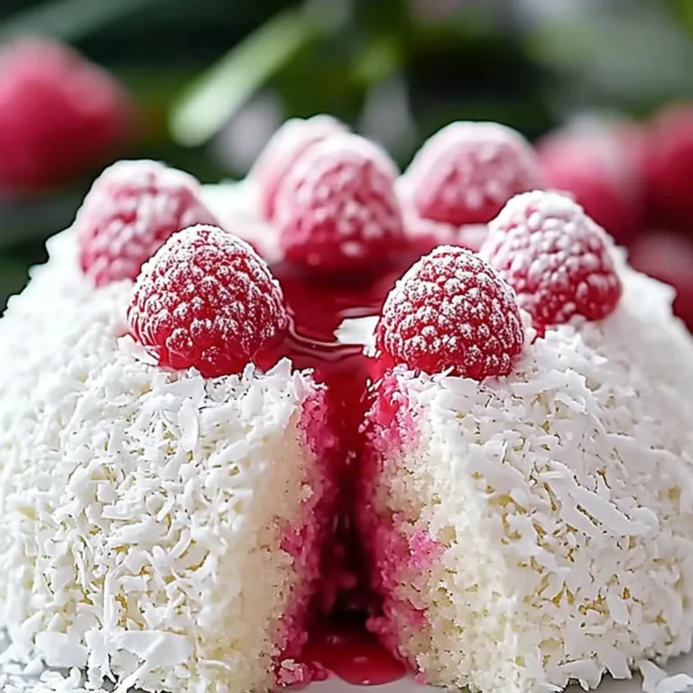Coconut Raspberry Snowball Cake Recipe