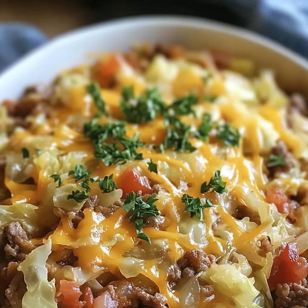 Creamy Beef and Cabbage Casserole