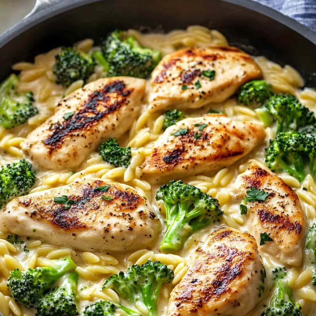 Creamy Mediterranean Chicken Orzo Recipe