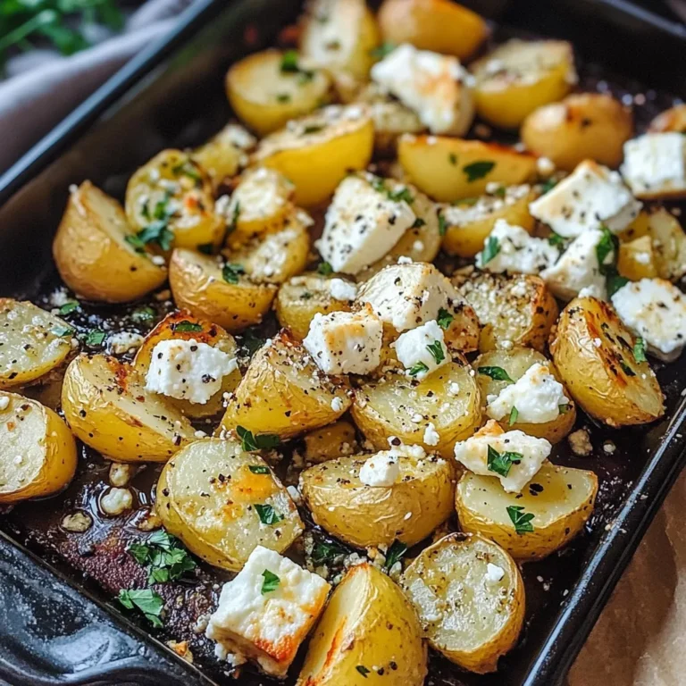 Crispy Roasted Potatoes with Baked Feta