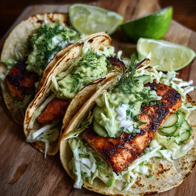 Crispy Salmon Tacos with Tangy Slaw