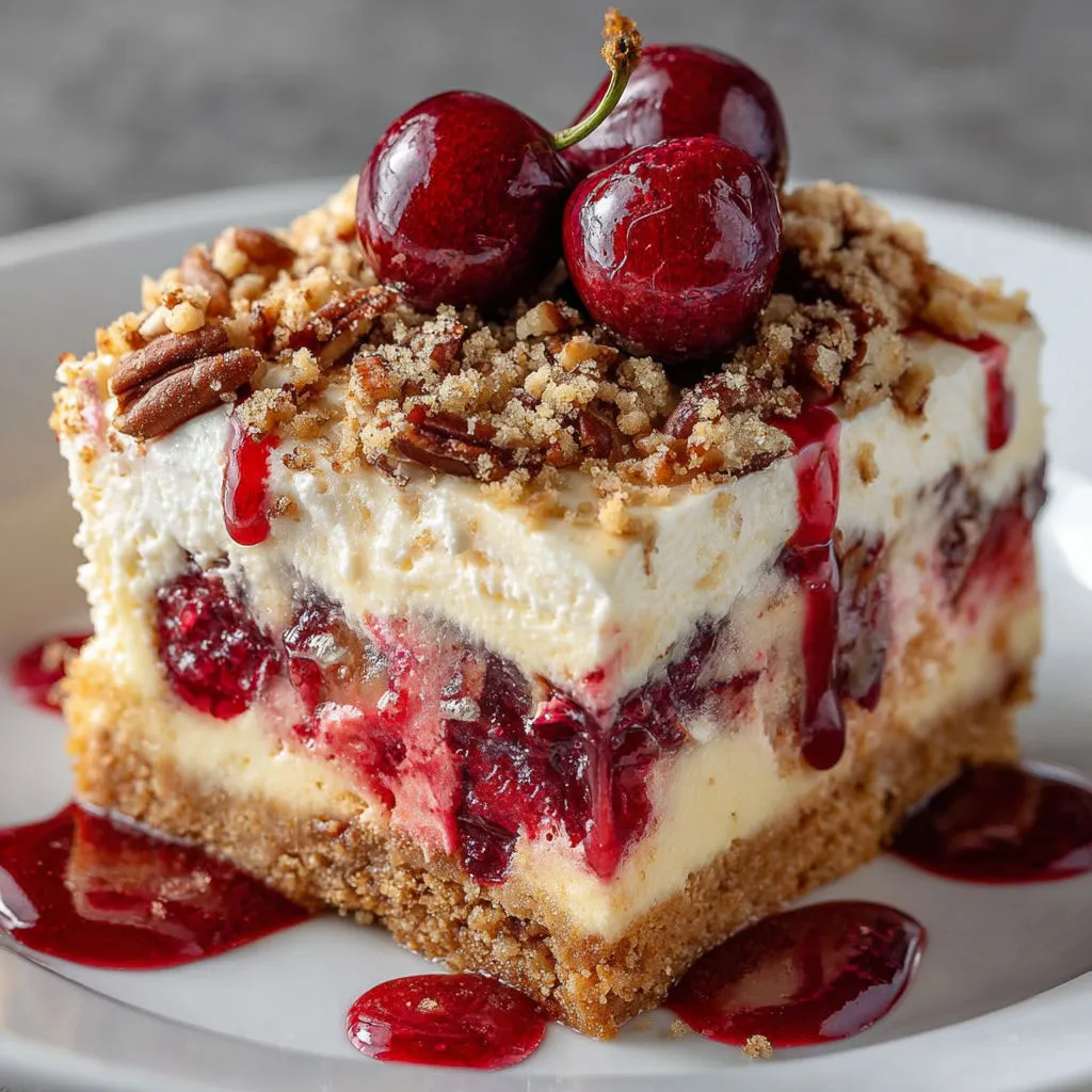 Decadent Cherry Pecan Cheesecake Lush Recipe