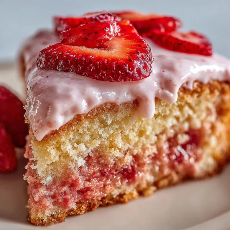 Decadent Strawberry Honeybun Cake with Creamy Frosting