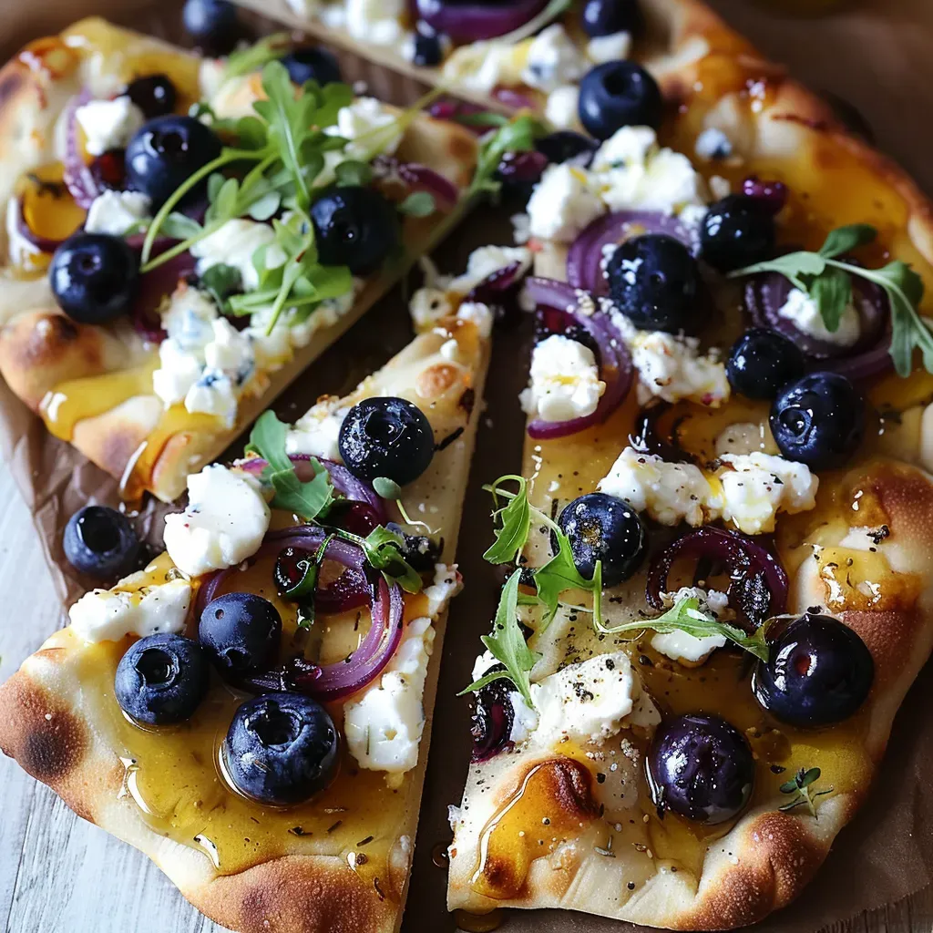 Delicious Blueberry Feta Naan Pizza Recipe