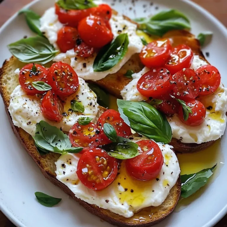 Delicious Burrata Bruschetta Recipe with Tomato and Basil