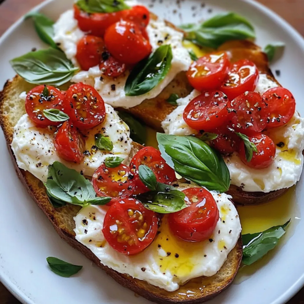 Delicious Burrata Bruschetta Recipe with Tomato and Basil