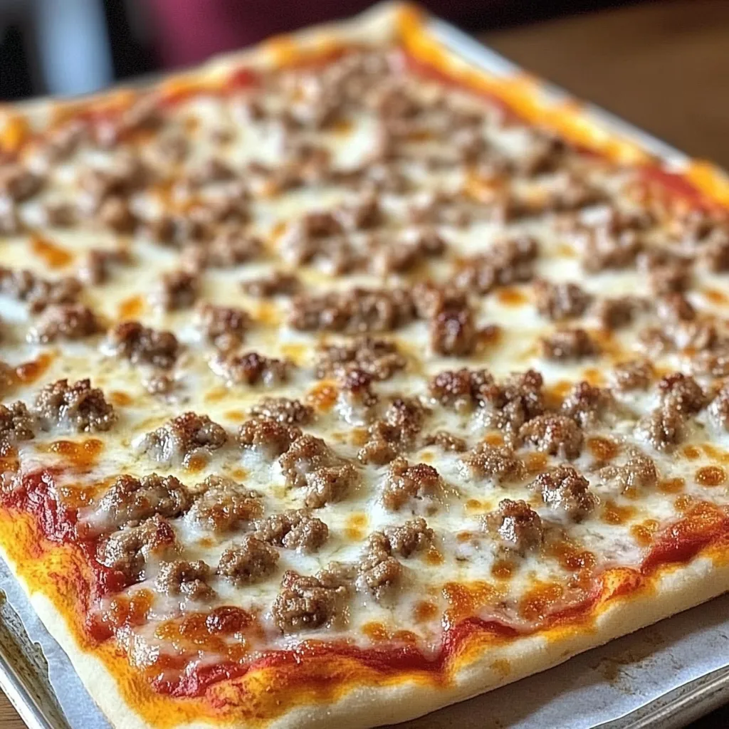 Delicious Homemade Sausage and Cheese School Pizza
