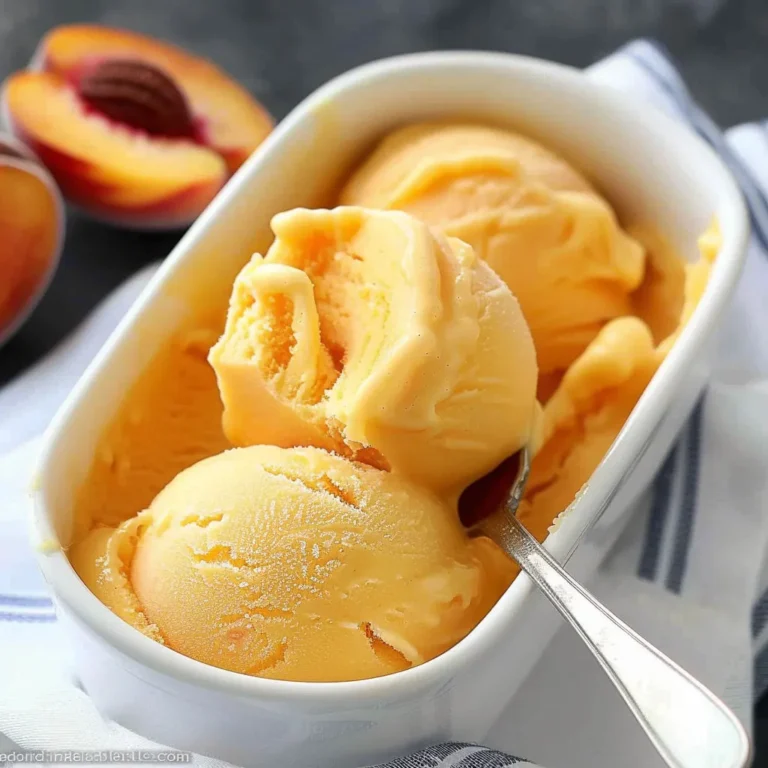 Delicious No Churn Peach Sorbet Recipe