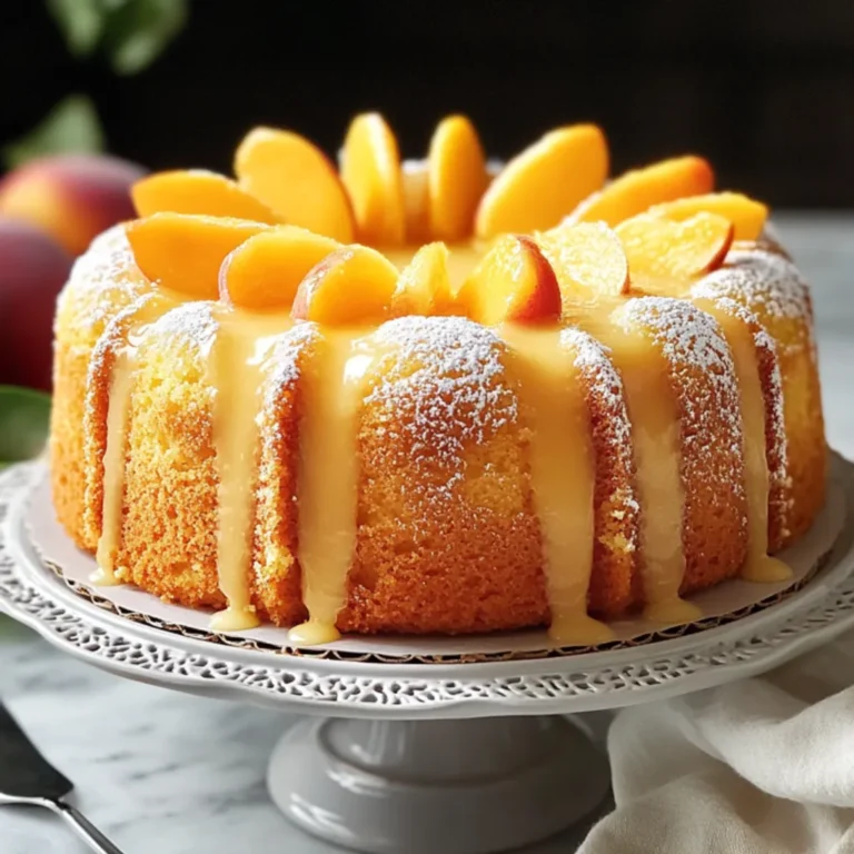 Delicious Peach Buttermilk Bundt Cake Recipe