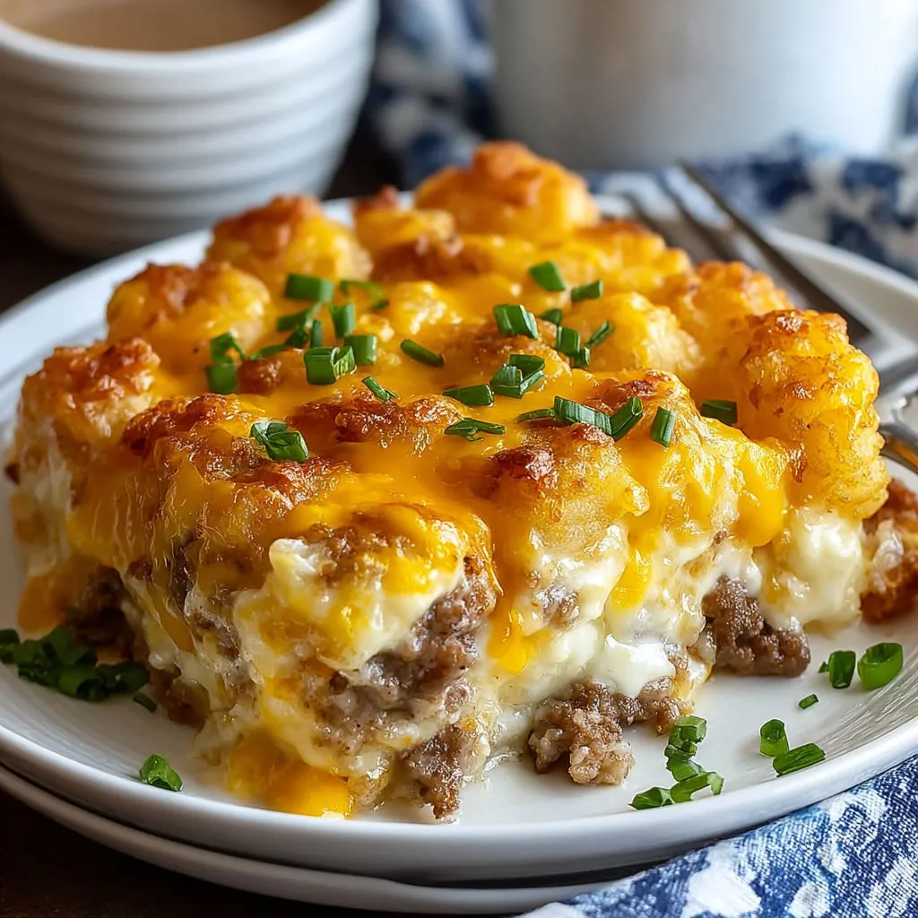 Delicious Tater Tot Sausage Breakfast Casserole Recipe