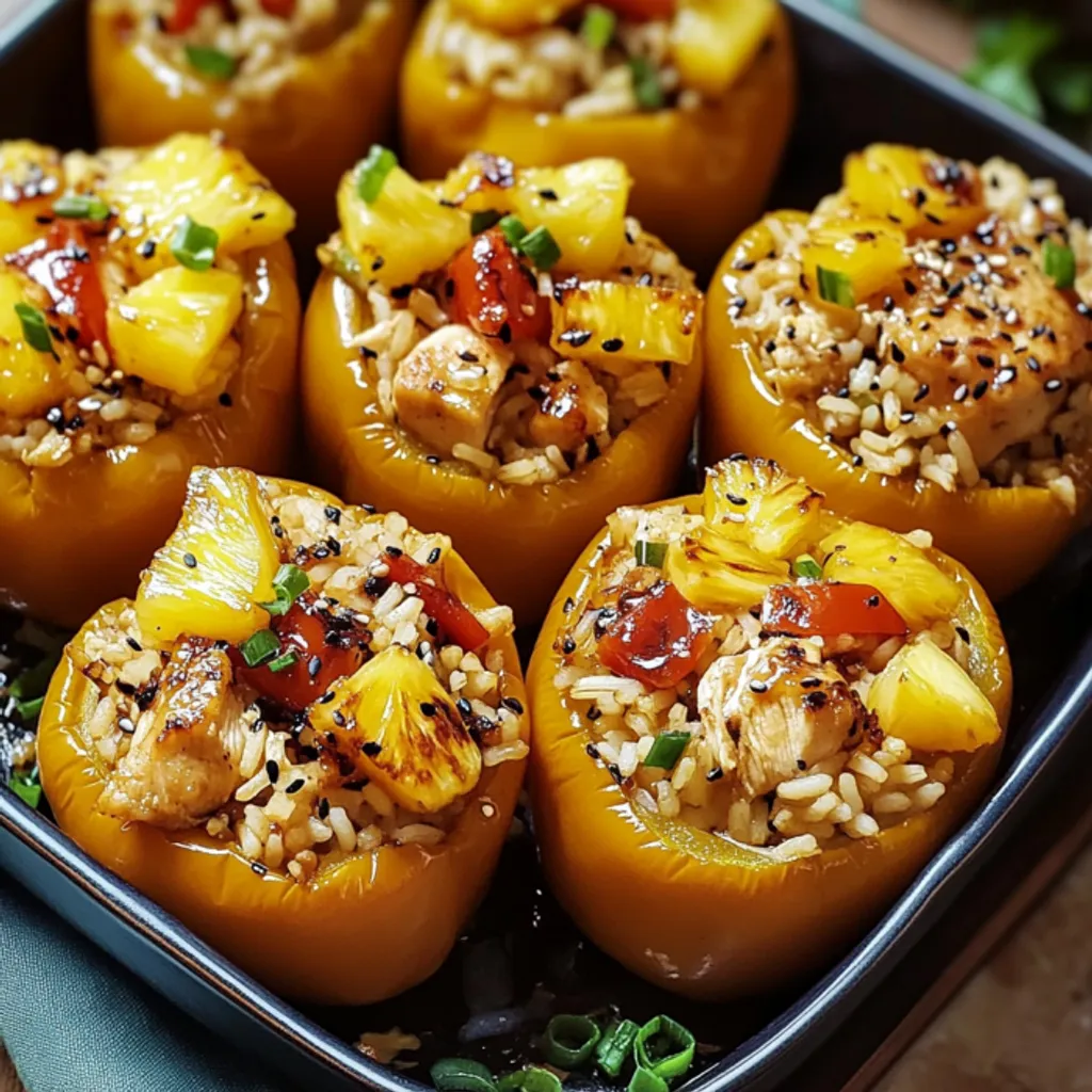 Delicious Teriyaki Pineapple Chicken Stuffed Peppers