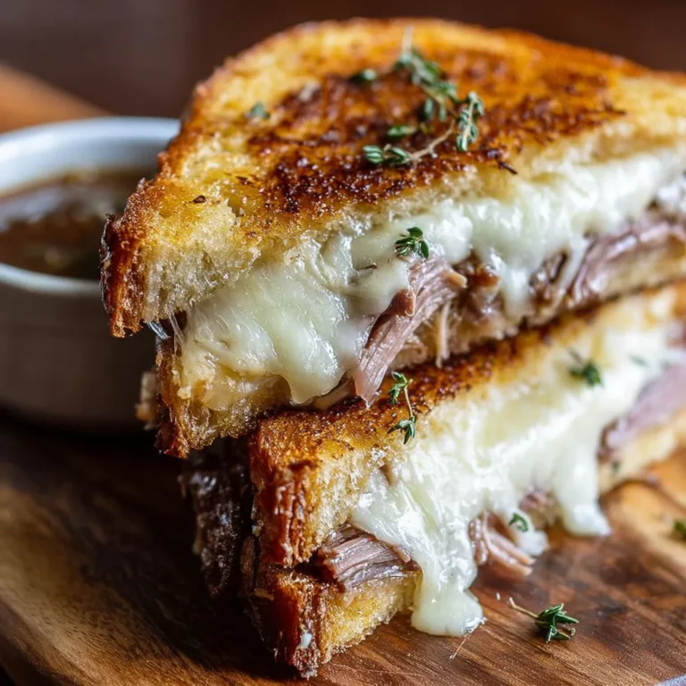 Gourmet French Dip Grilled Cheese Sandwich