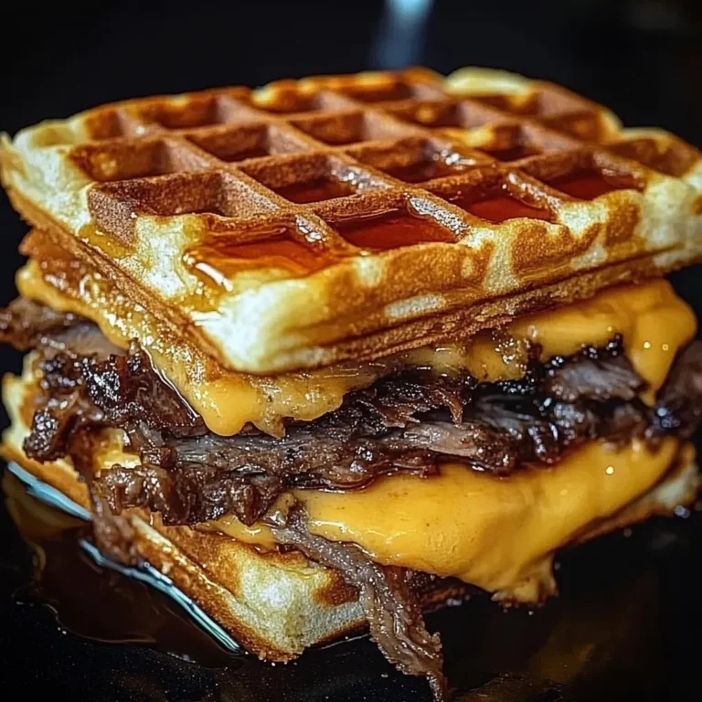 Maple Bourbon Brisket Waffle Sandwich