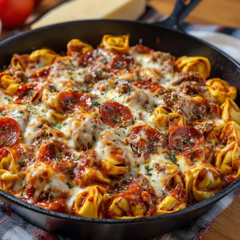 One-Pan Cheesy Pizza Tortellini Recipe