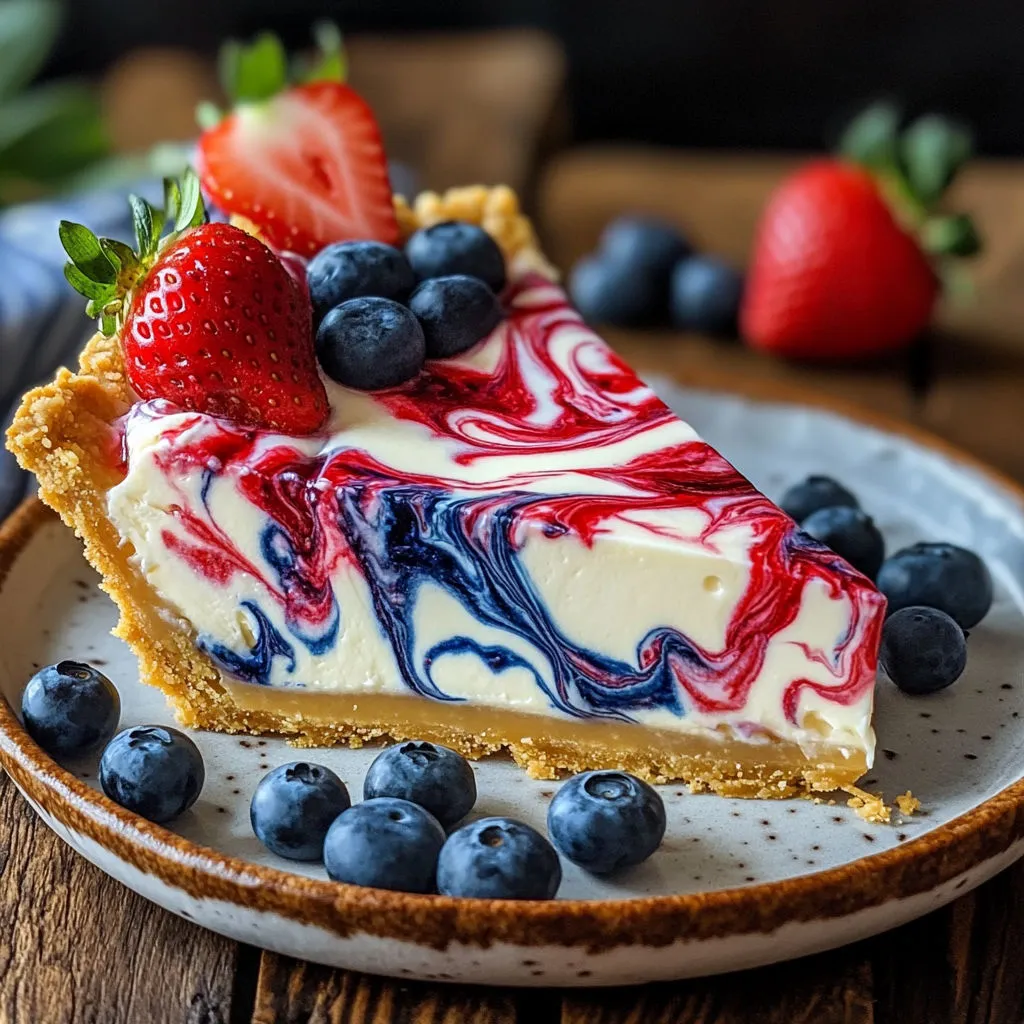 Patriotic Red, White, and Blue Swirl Pie