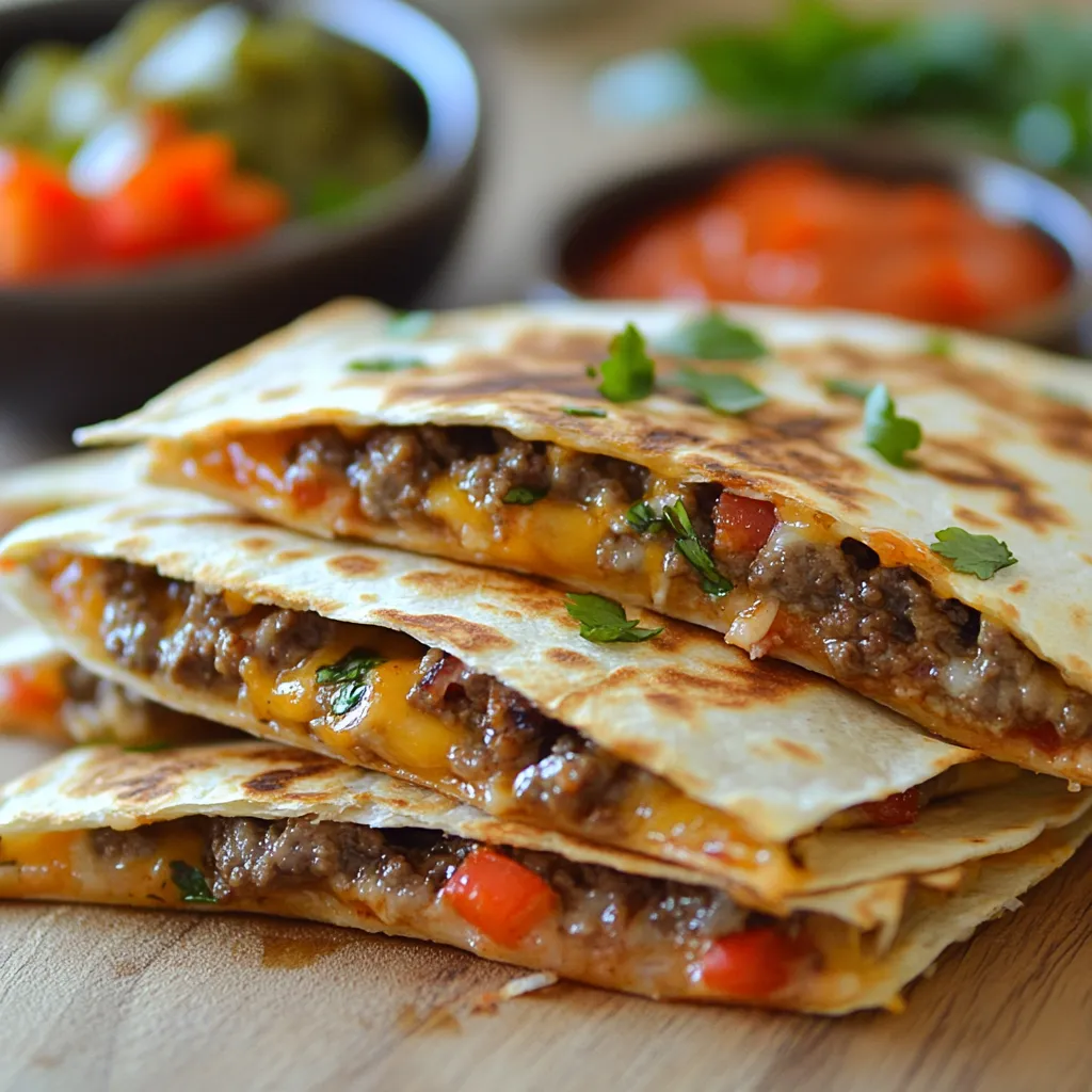 Quick and Easy Cheeseburger Quesadillas Recipe