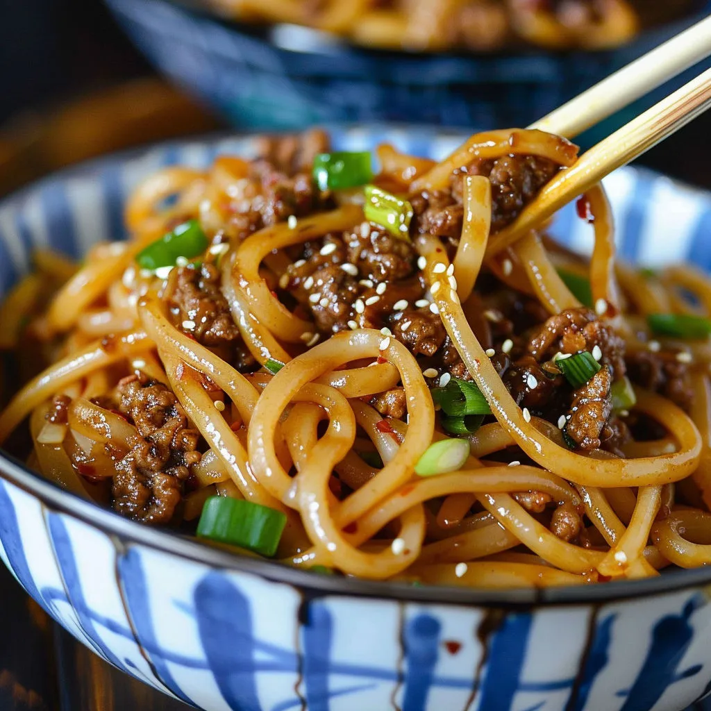 Quick Mongolian Beef Noodle Stir-Fry