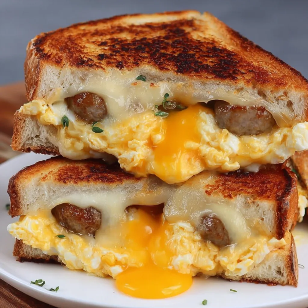 Savory Breakfast Grilled Cheese Egg Sandwich