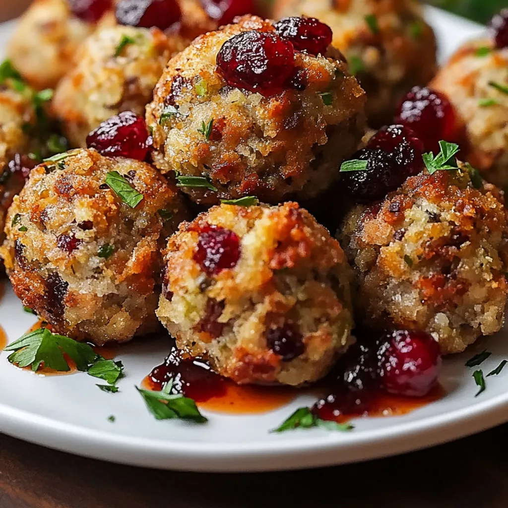 Savory Cranberry Turkey Stuffing Bites