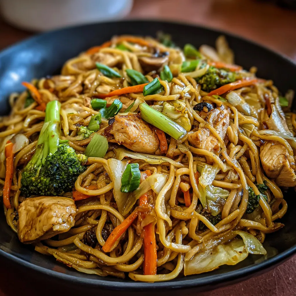 Savory Garlic Chicken Lo Mein Recipe