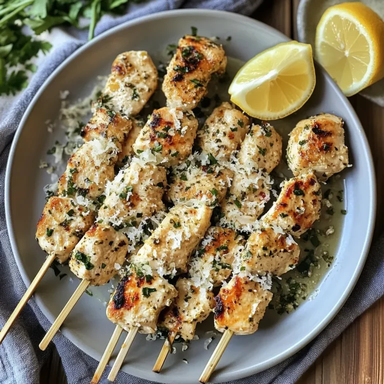 Savory Garlic Parmesan Chicken Skewers