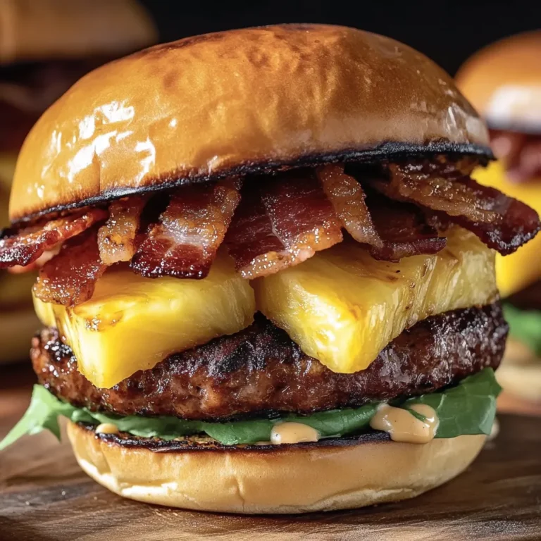 Savory Pineapple Bacon BBQ Burger Recipe