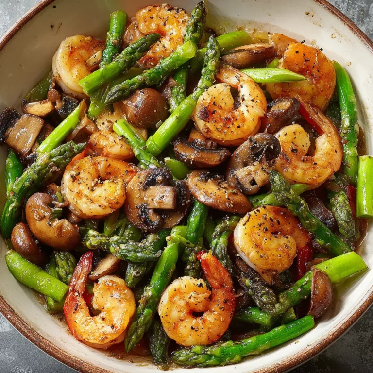 Savory Stir-Fried Shrimp with Asparagus and Mushrooms
