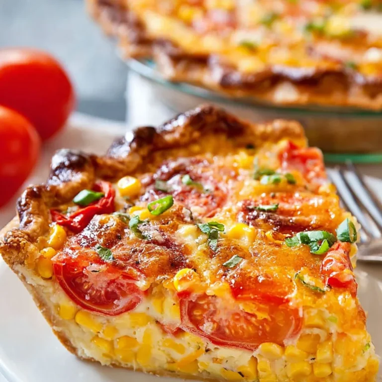 Savory Tomato Corn Pie with Flaky Crust