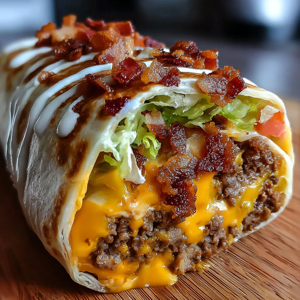 Ultimate Bacon Cheeseburger Burrito