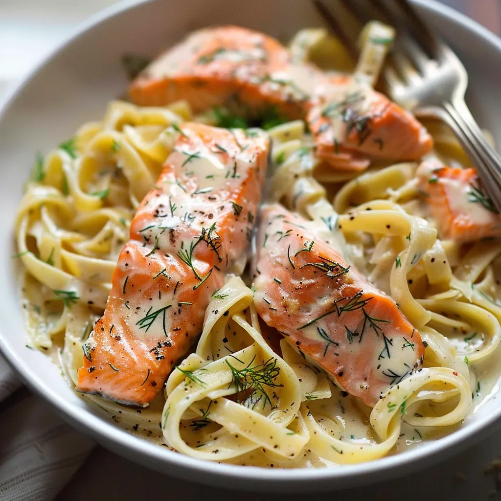 Zesty Lemon Dill Salmon Pasta Recipe