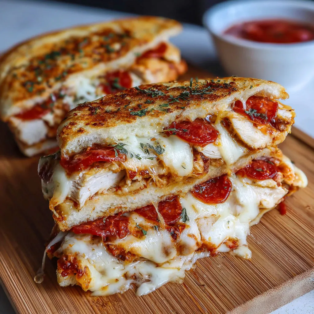 Cheesy Chicken Pepperoni Pizza Melt Recipe