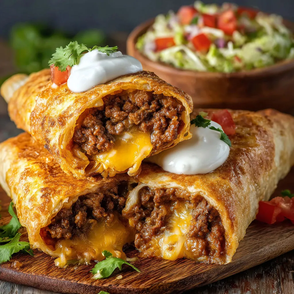 Cheesy Crispy Beef Chimichangas: Easy Recipe