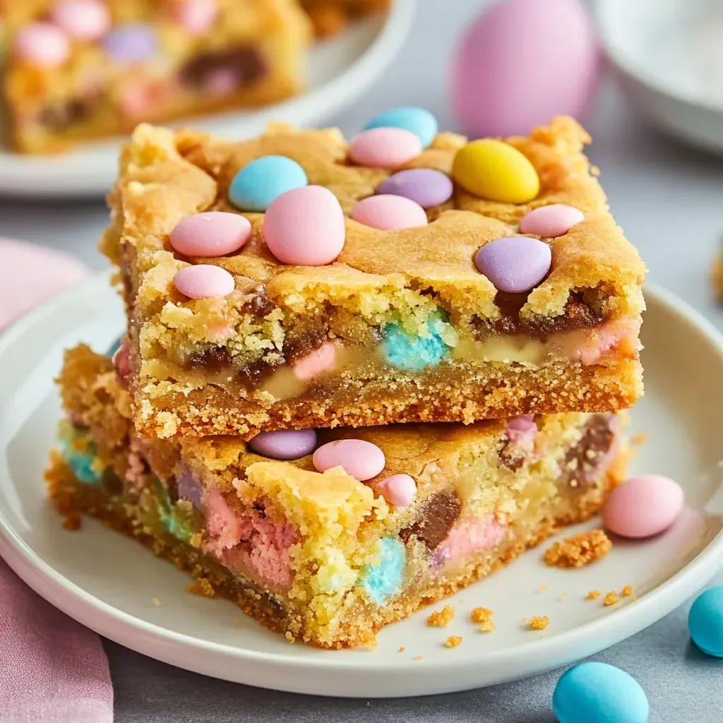 Colorful Easter M&M Cookie Bars Recipe