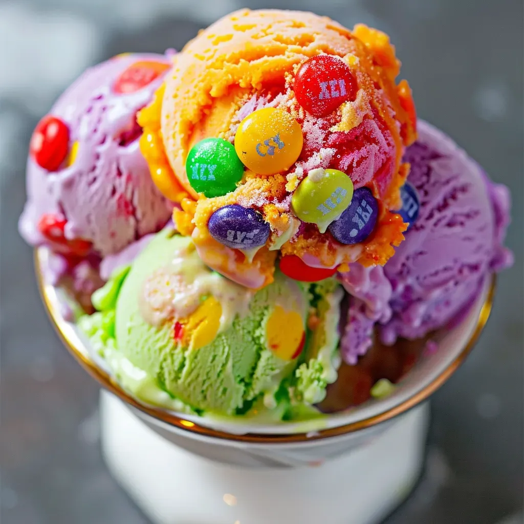 Colorful Skittles Ice Cream Recipe