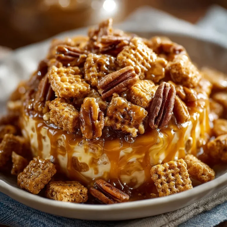 Crunchy Praline Cereal with Caramel Drizzle