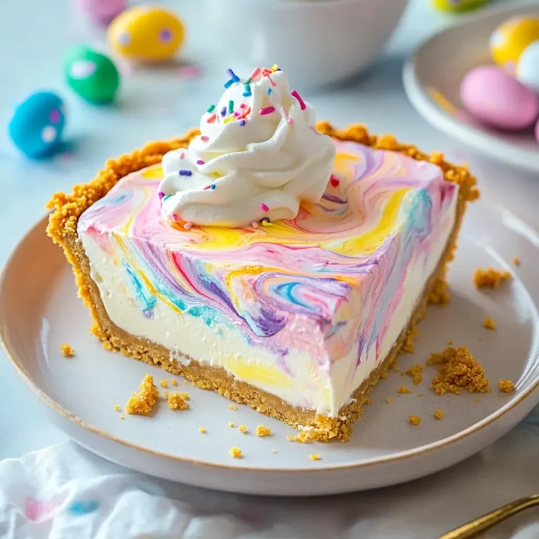 Decadent Easter Cheesecake Pie with Swirled Design